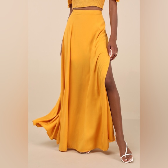 NWT Lulus Trancoso Golden Yellow Two-Piece Maxi Dress XL - Picture 3 of 12